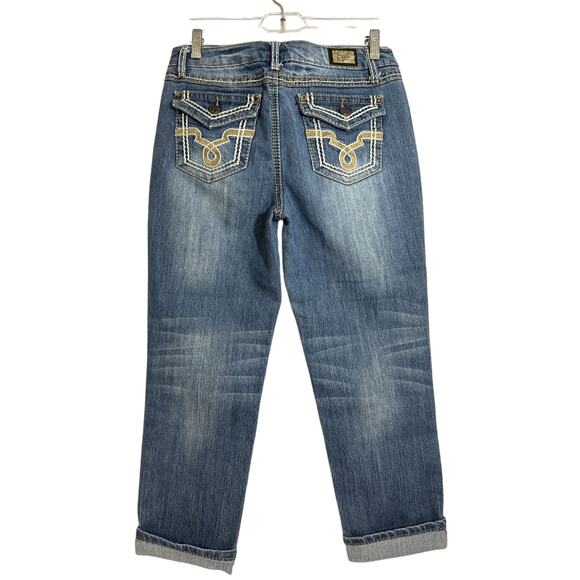 Earl Jean Womens Embellished Flap Pockets Cuffed Capri Jeans size 4 - Picture 2 of 11
